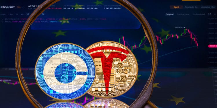 comercio tokens acciones empresas coinbase tesla europa binance