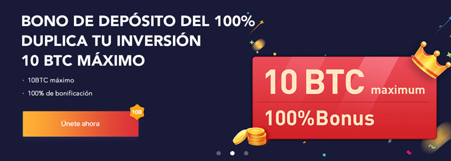 Bono de depósito del 100% de Bexplus, máximo 10 BTC.