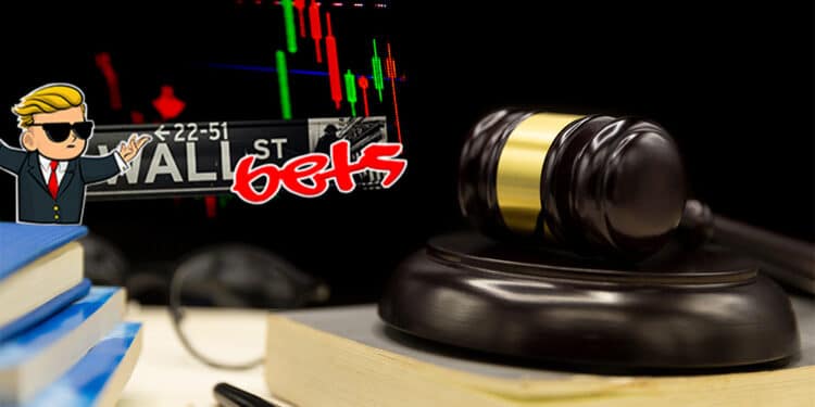 Maso de juez con logo de Wall ST Bets.