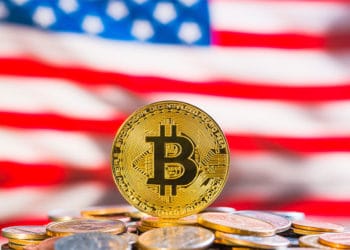 bandera estados unidos y bitcoins