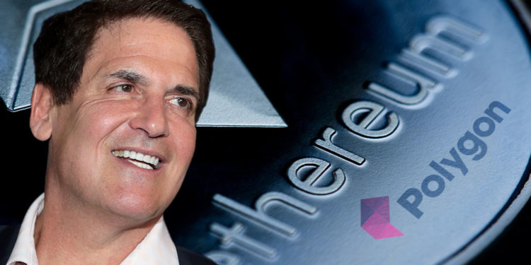 Cuban con moneda ethereum al fondo y logo Polygon.