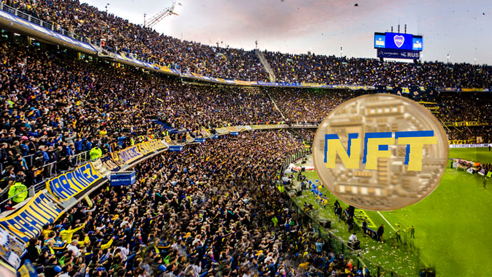 Estadio de Boca Juniors con moneda NFT.