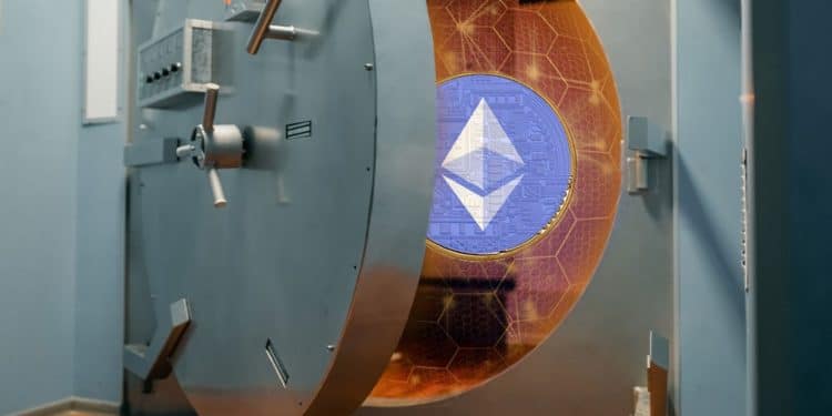 Ether saliendo de una bóveda hacia redes descentralizadas.