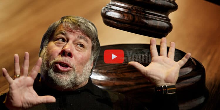 Wozniak, maso de juez y logo de Youtube.