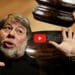 Wozniak, maso de juez y logo de Youtube.