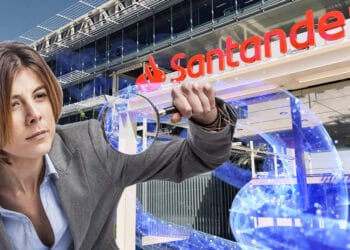 Santander y Elliptic se unieron para analizar las operaciones con criptomonedas de sus clientes. Composición por CriptoNoticias. @asier_relampagoestud / freepik.com; iLexx / elements.envato.com; Banco Santander / santander.com.
