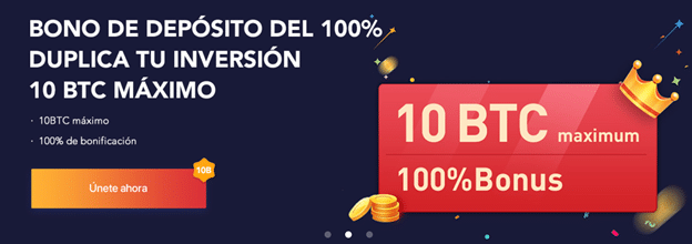 Pancarta promocional del bono del 100% de Bexplus