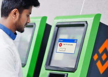 ATM de BInance con pantalla de Error.