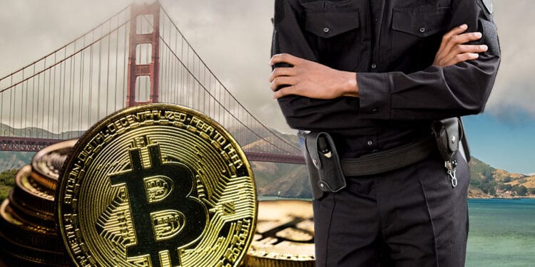 Policía en San Francisco con bitcoin.