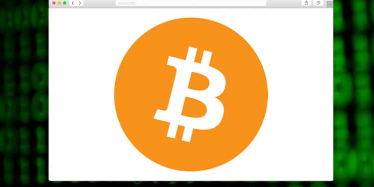 Navegador con logo de btc.