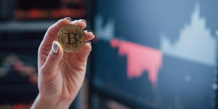 Bitcoin y gráfico.