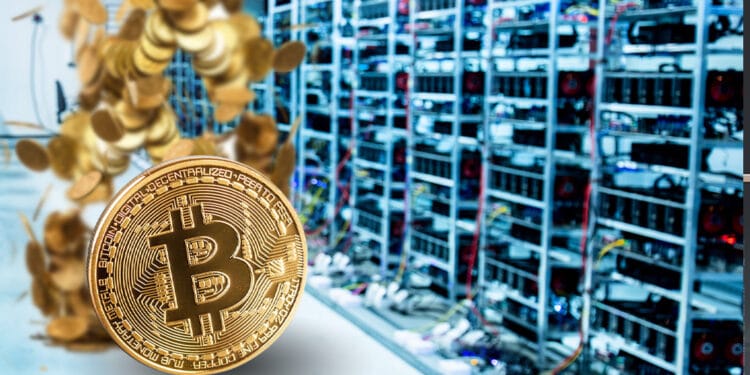 Granja de minería y btc.