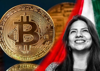 Kempis con bandera de México y bitcoin.