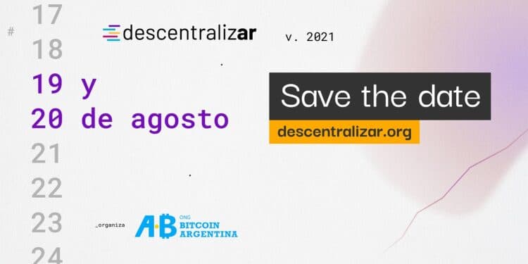 Almanaque mostrando los días 19 y 20 de agosto del Evento Descentralizar en Argentina
