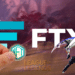 Escenario de LoL con logo de FTX y logo de NFT.