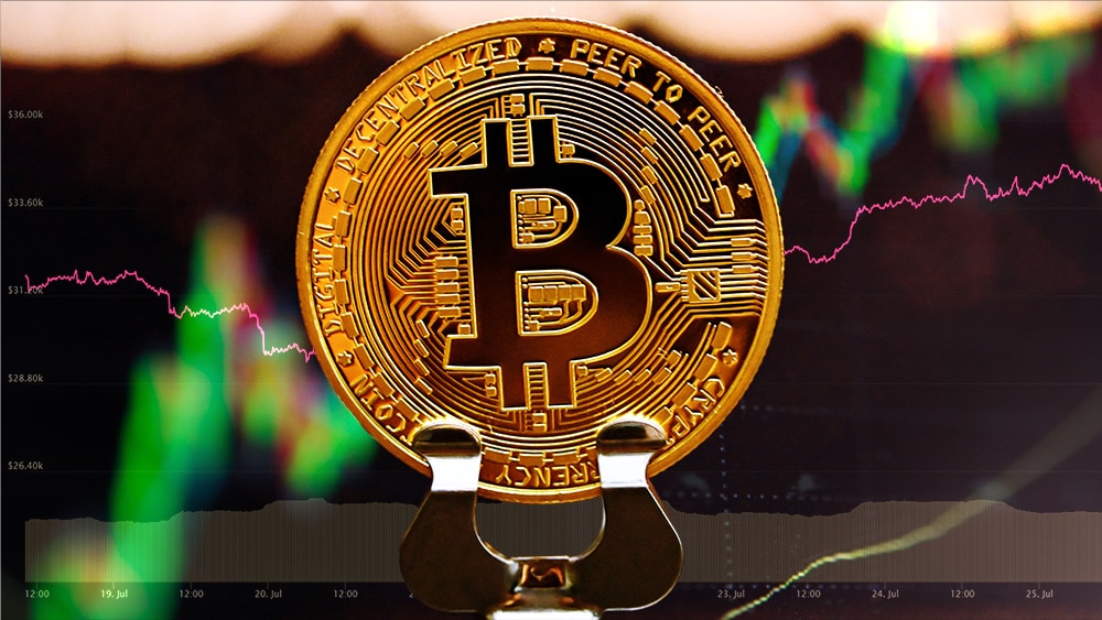 mercados día precio bitcoin sobre usd 30.000 métricas alcistas