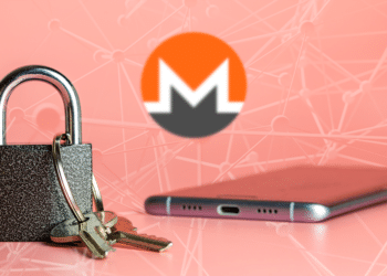 Teléfono candado y logo de Monero.