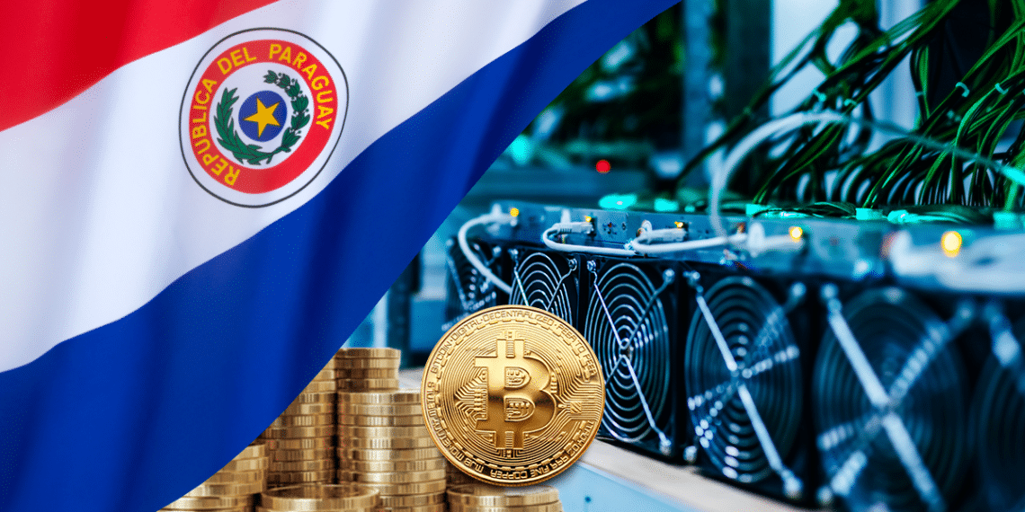 Mineros de BTC con bandera de Paraguay.