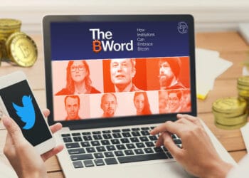 Pantalla con panelistas de The B Word y teléfono con TW y BTC.