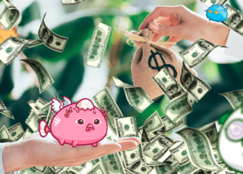 Personas intercambiando axies por dienro.