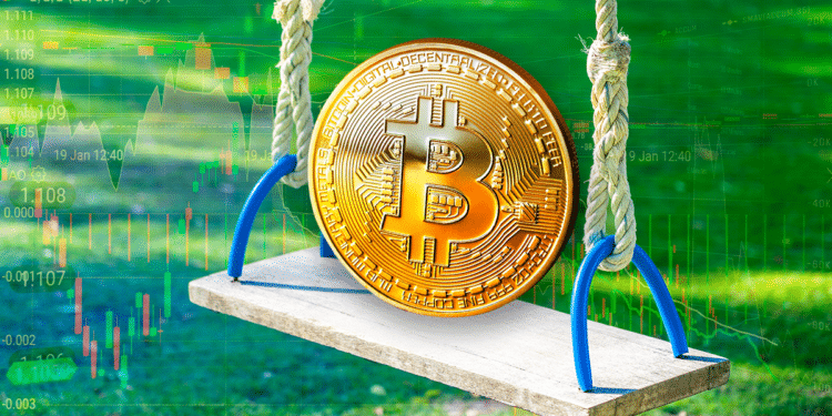 BTC en columpio con gráfico.
