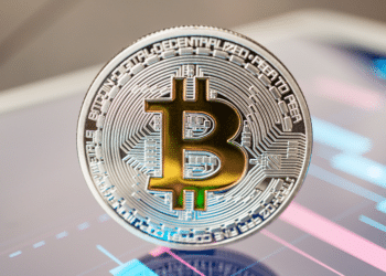 Bitcoin y gráfico.