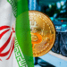 BTC, mineros y bandera de Irán.