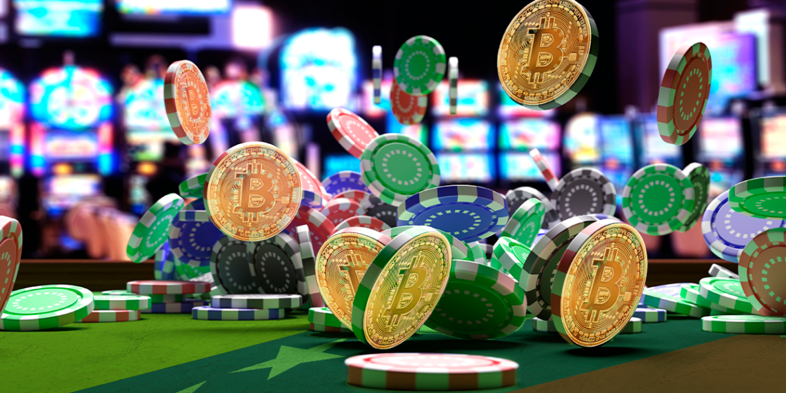 Casino con bandera de Venezuela y BTC.