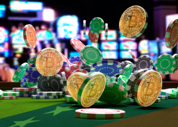 Casino con bandera de Venezuela y BTC.