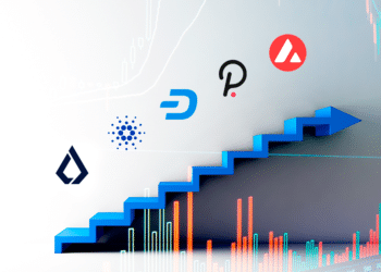 Gráfica con dash, lsk, polkadot, avalanche,cardano.