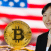 Omarova y BTC con bandera USA.