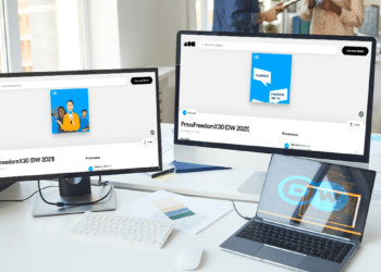 La agencia de noticias DW lanzará un NFT en apoyo a periodistas en el mundo y a Reporteros Sin Fronteras. Composición por CriptoNoticias. Fuentes:  seventyfourimages  /  elements.envato.com  ;  foundation.app  ;  freepng.es .