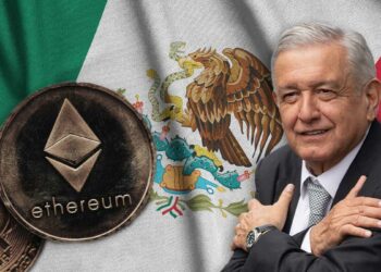 AMLO, BTC y ETH con bandera de México.