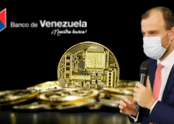 Criptomonedas, Maniglia y logo de Banco de Venezuela.