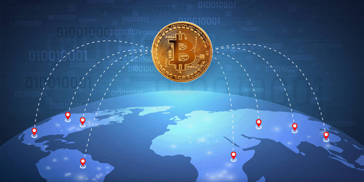 Mapa mundi y BTC.