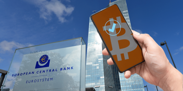 El Eurosistema utilizará el nuevo marco para supervisar las empresas relacionadas con bitcoin. Composición por CriptoNoticias. Fuentes:  nmann  /  stock.adobe.com  ;  proxima  /  stock.adobe.com .