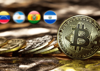 BTC, co n banderas de Venezuela, Bolivia, Argentina, El Savador.