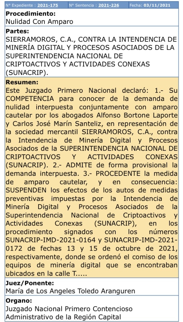 tribunal-supremo-justicia-sunacrip-mineros-venezuela