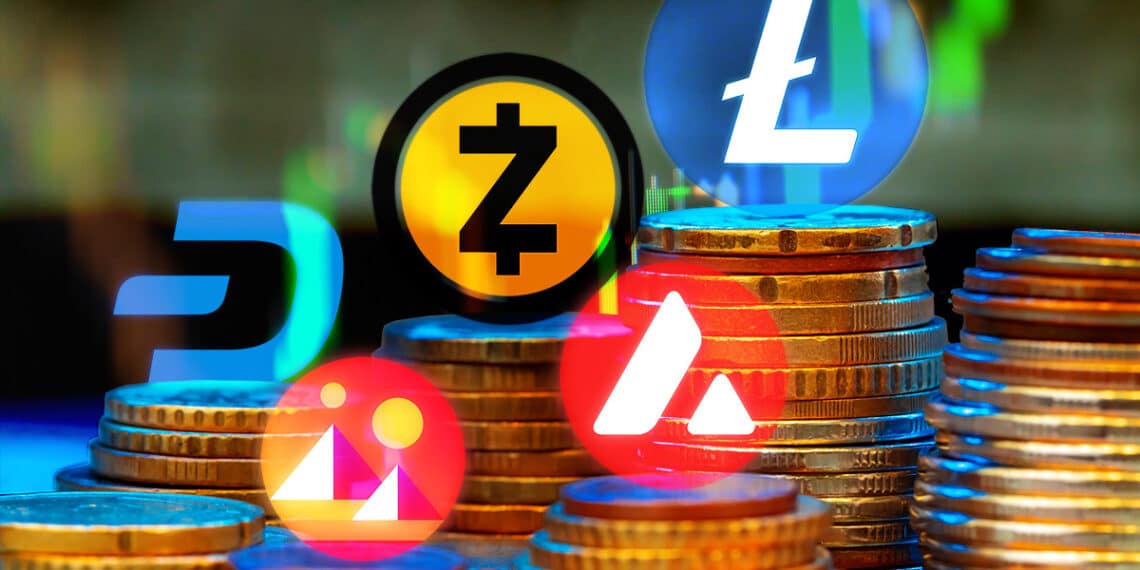 top-5-mejores-criptomonedas-semana-litecoin-zcash-dash-avalanche-decentraland