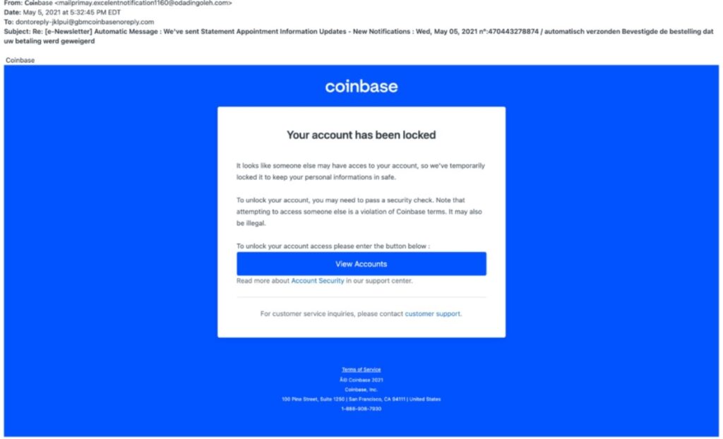 hackeo-robo-fondos-coinbase-phishing