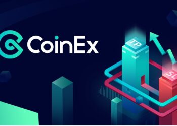 Pancarta publicitaria de CoinEx sobre sus nuevas funciones de trading