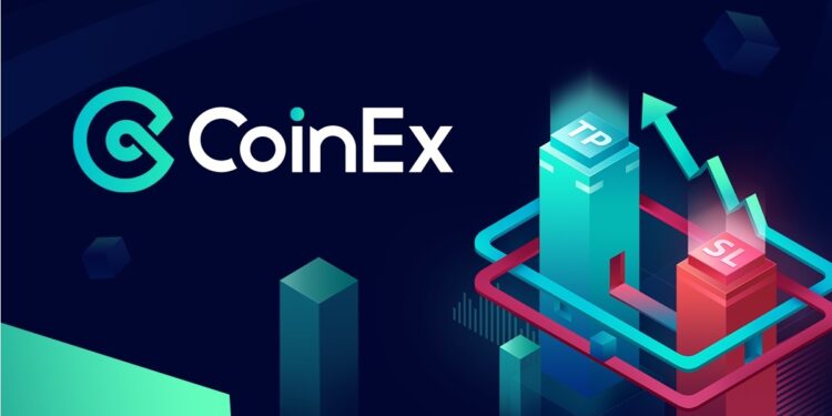 Pancarta publicitaria de CoinEx sobre sus nuevas funciones de trading