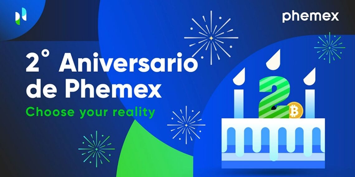 Pancarta promocional 2do aniversario de Phemex Exchange