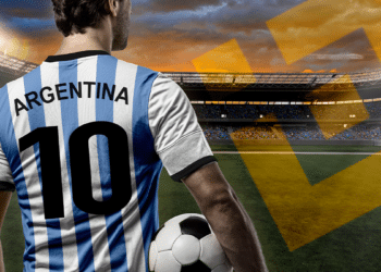 Jugador fútbol Argentina y Binance.