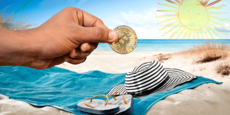 BTC en costa con bandera Argentina.