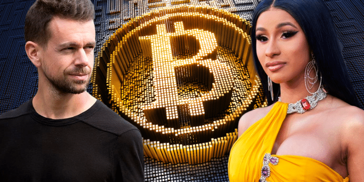 Cardi B y Jack Dorsey con BTC.