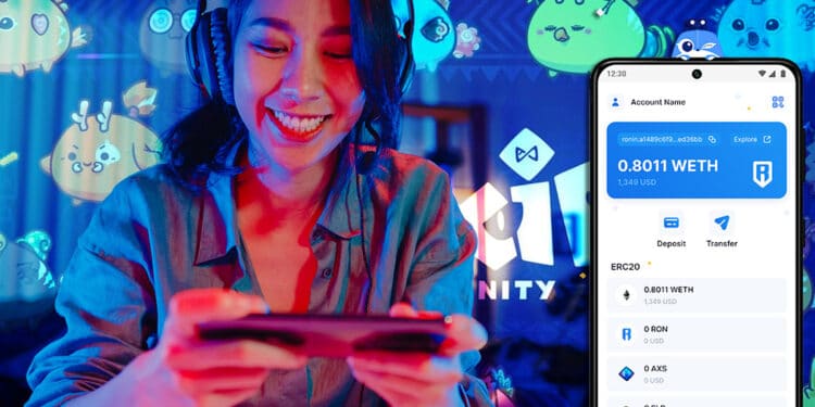 El popular juego de NFT, Axie Infinity lanzó un monedero para transacciones con sus propios tokens. Composición por CriptoNoticias. Axie Inifnity / twitter.com; Axie Infinity / xataca.com; Tirachard / elements.envato.com.
