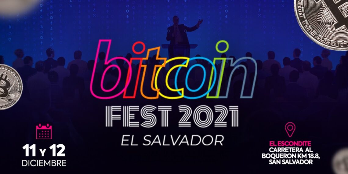 Pancarta publicitaria del Bitcoin Fest 2021