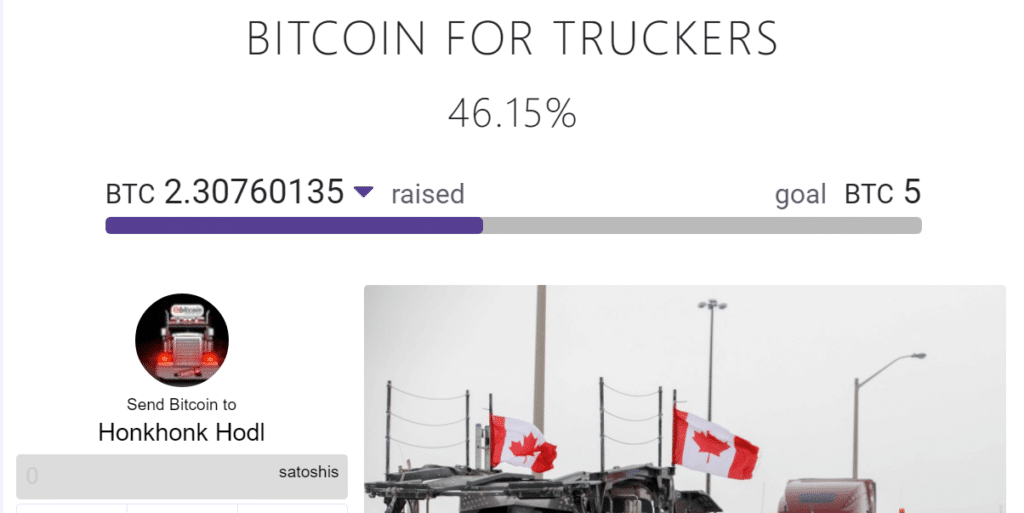 Bitcoin breaks the fence that GoFundMe put on protesters in Canada