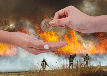 Incendio y donación de bitcoin.